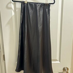 Elegant Black Satin Skirt